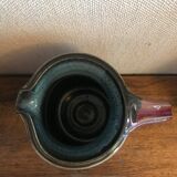 Pitcher carafe in enamelled sandies colors pink and blue