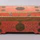 Oriental velvet chest brass decoration, 1960s