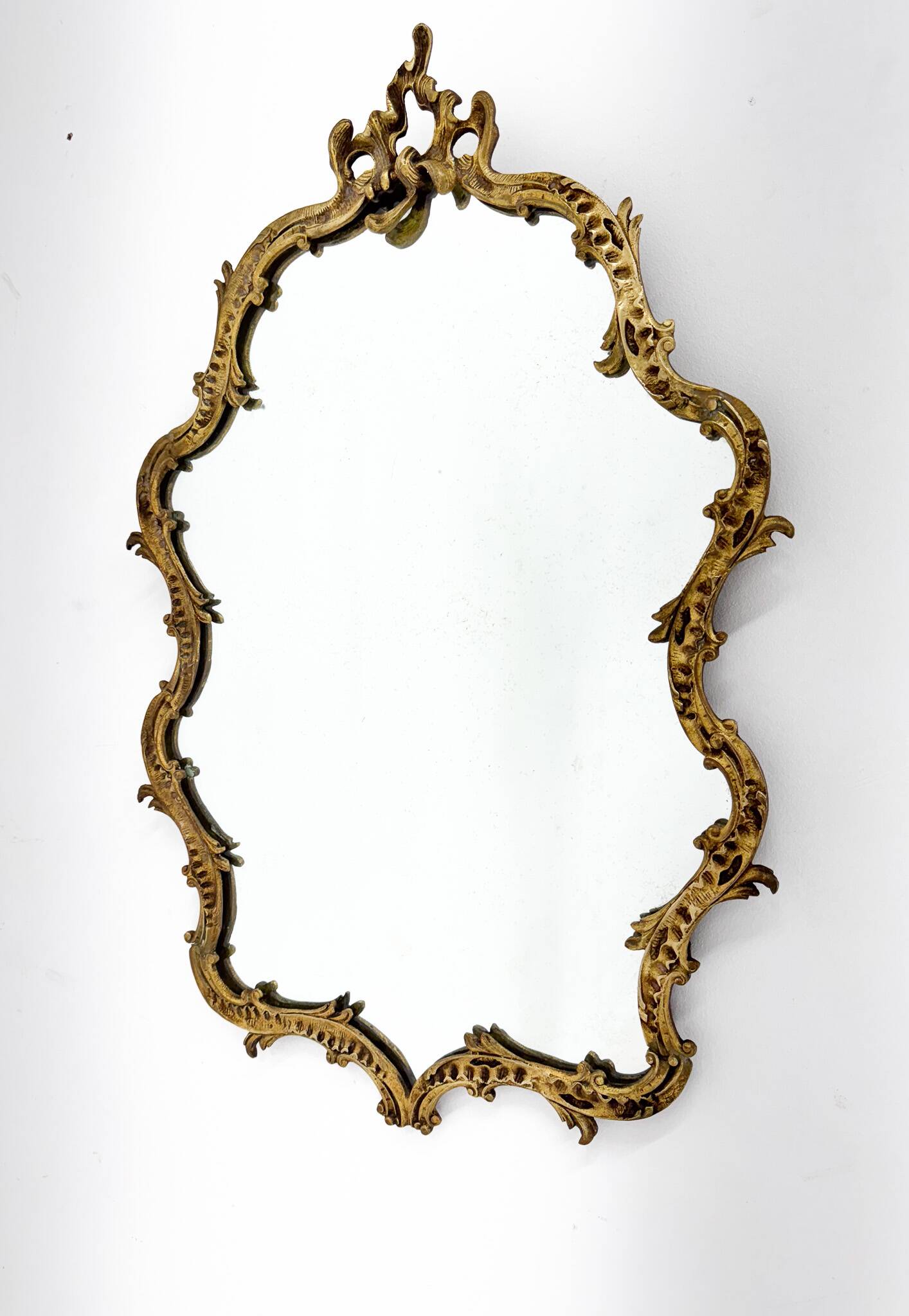 Antique brass french wall mirror