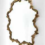 Miroir mural français en laiton antique