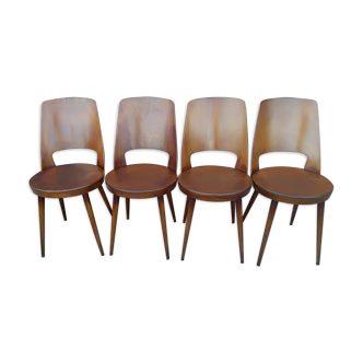 Suite of 4 Baumann chairs model Mondor 1960s