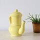 Yellow, france, vintage teapot