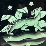 Assiette Art déco Panthère par Ilse Claesson, Suède début XXème