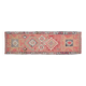1970s Vintage Turkish Handmade Wool & Cotton Pink Runner Rug 94x306