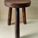 Tabouret tripode bois massif