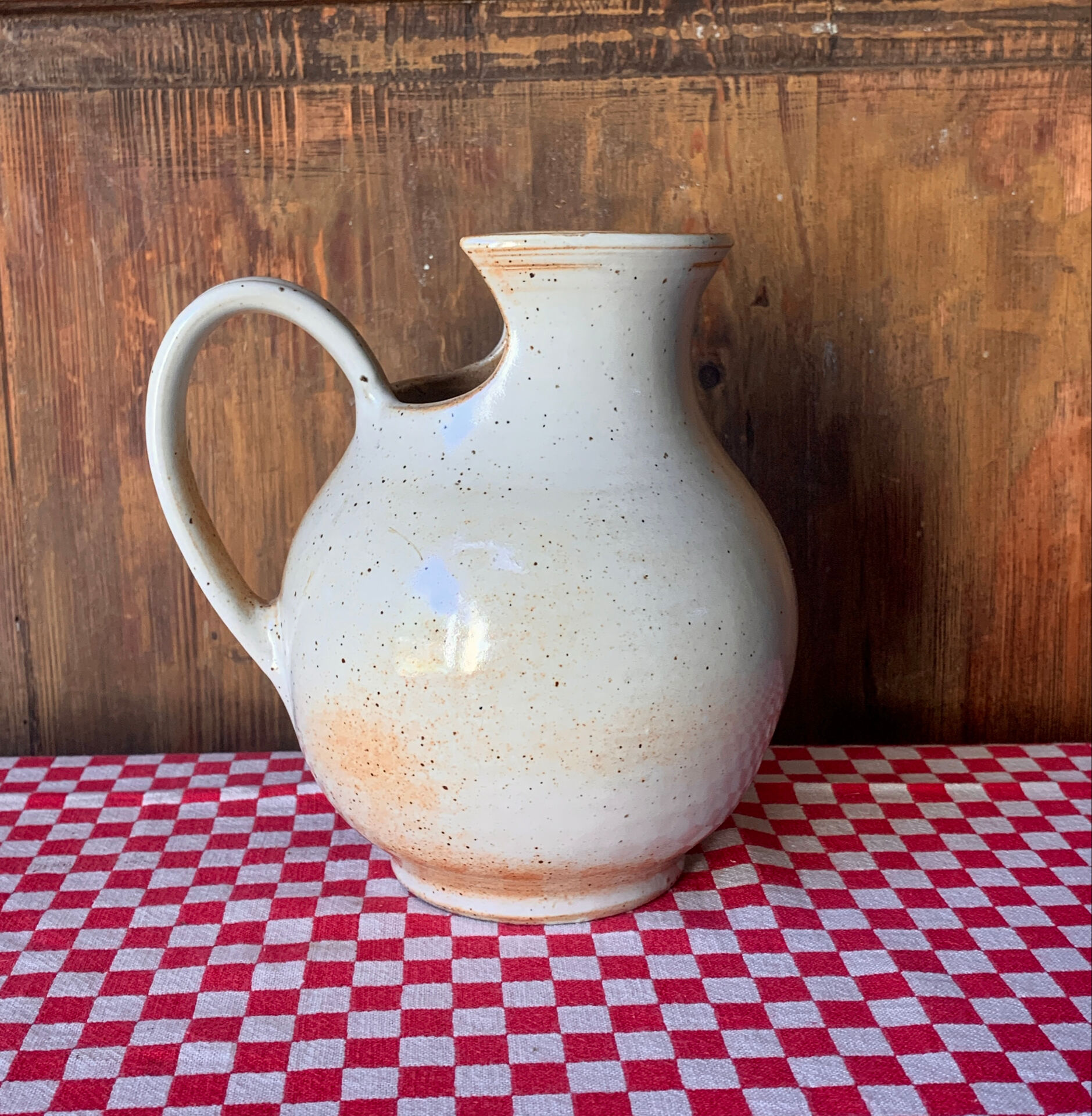 Vintage stoneware pitcher from Marais, France.