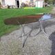 Vintage table of the 70s in chrome and smoked glass