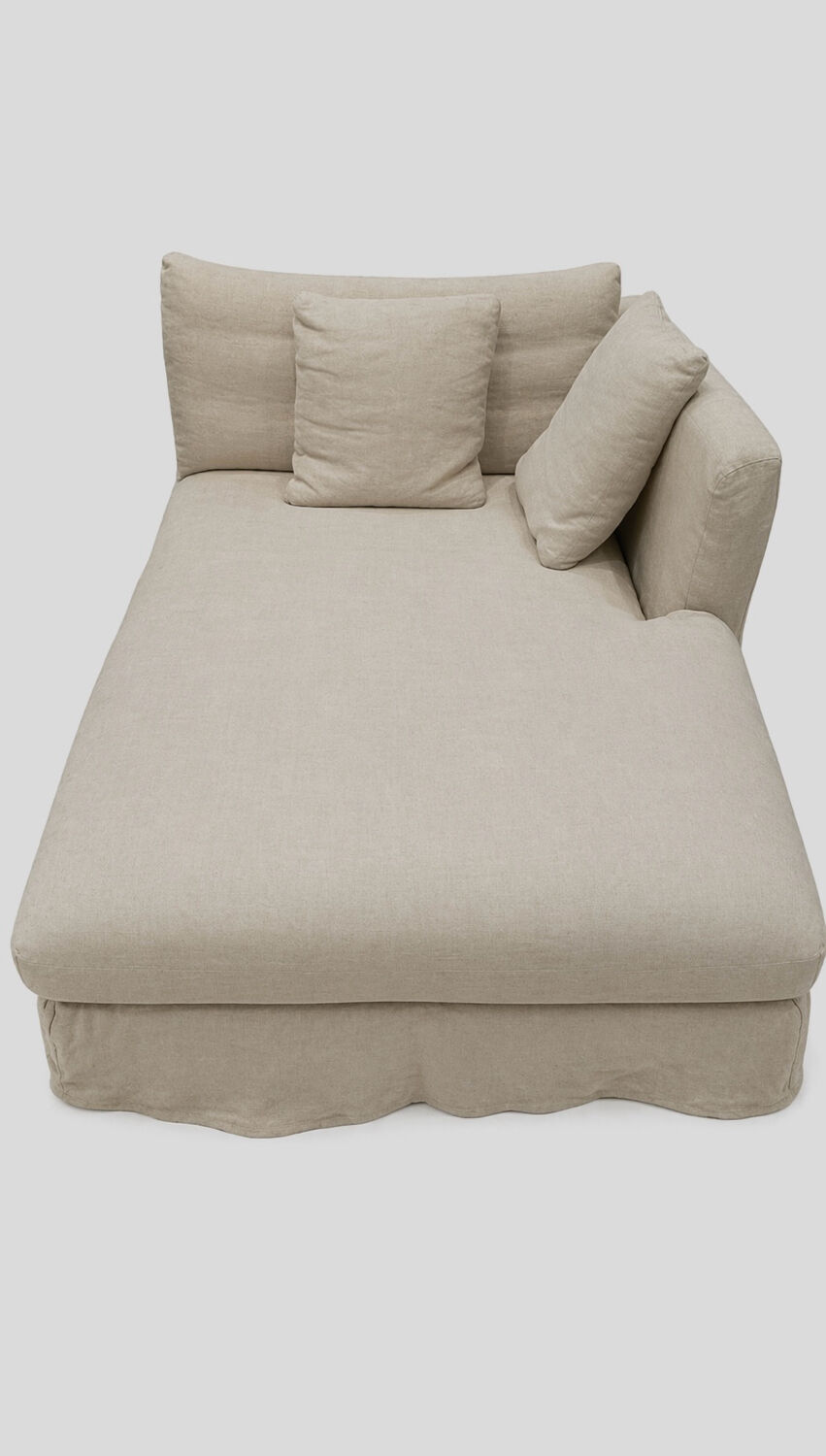 Méridienne Home Spirit Nomad 180cm, natural linen French manufacturing