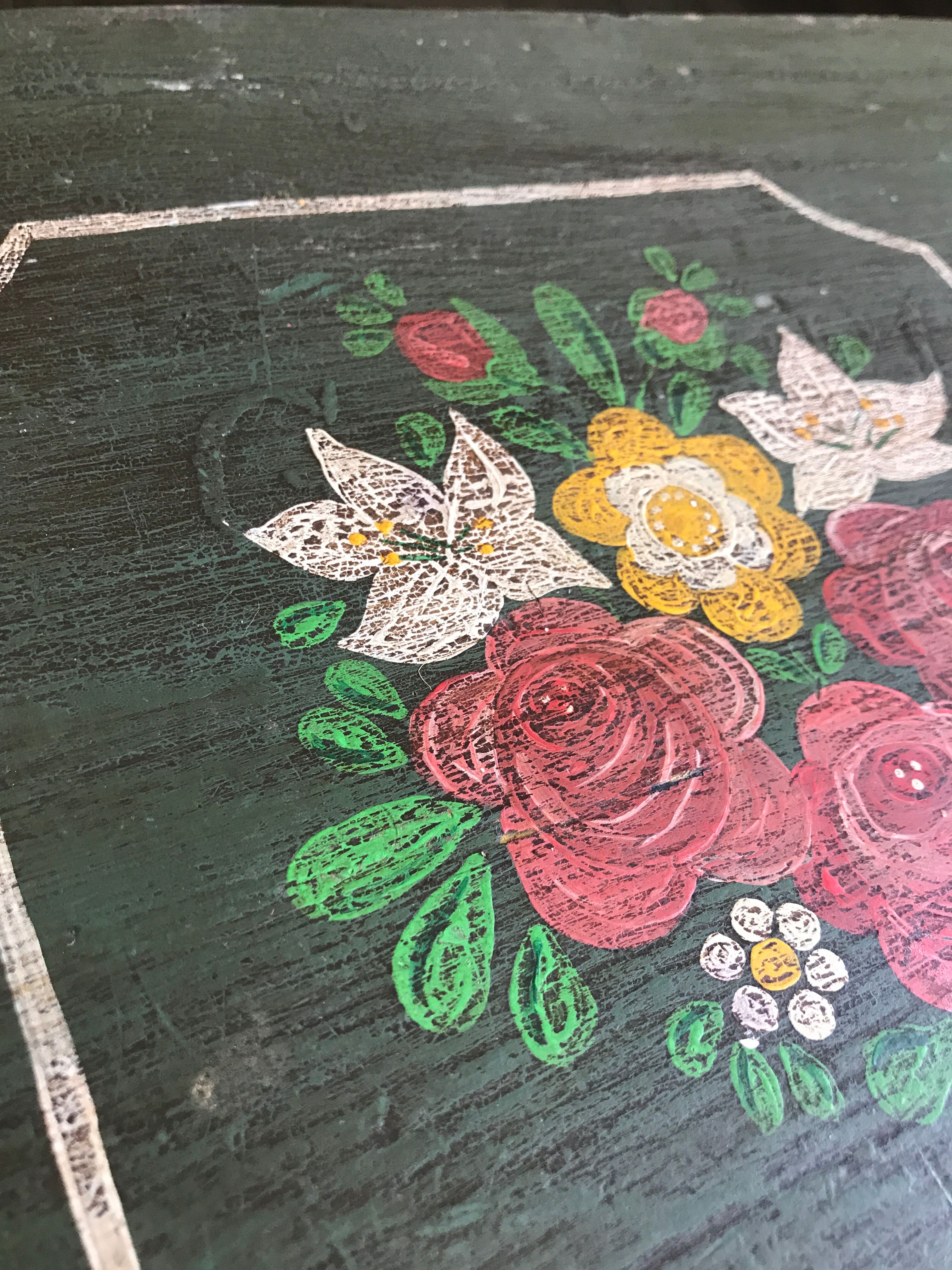 Hand-painted wooden trunk