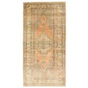 Vintage Turkish Oushak Handmade Wool Cotton Orange Area Rug 124x251