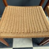 Niels Otto Moller teak and paper cord chairs, model 71