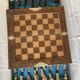 Wooden chess set from the 1960s, dimensions: length - 47.5 cm -