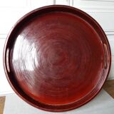 Japanese tray in red lacquered wood