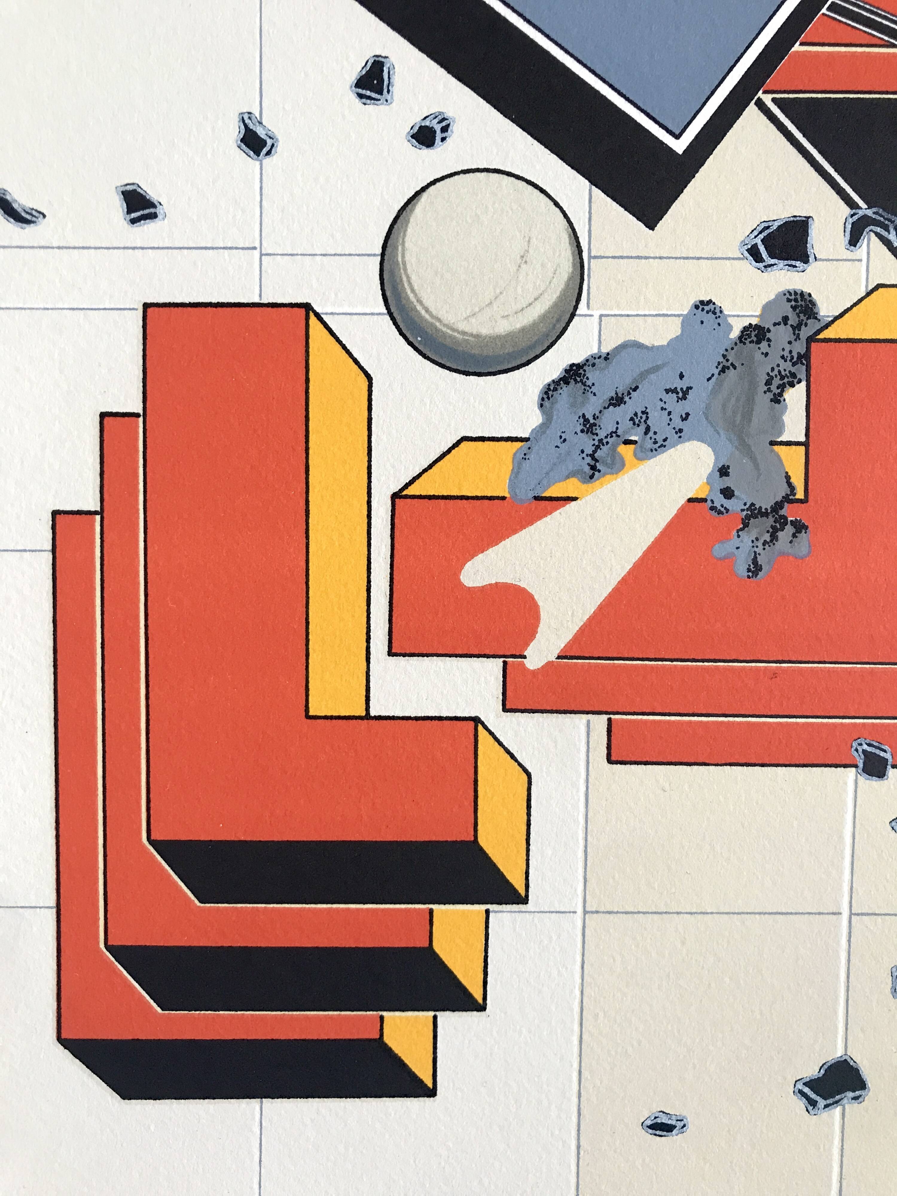 Alain le yaouanc un chantier, 1978. lithographie originale signée au crayon