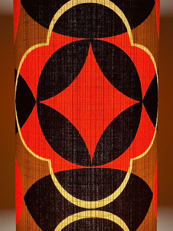 Abat-jour Oblivion H38 D20 - tissu vintage 70's
