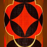 Oblivion lampshade H38 D20 - vintage 70's fabric
