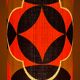 Oblivion lampshade H38 D20 - vintage 70's fabric