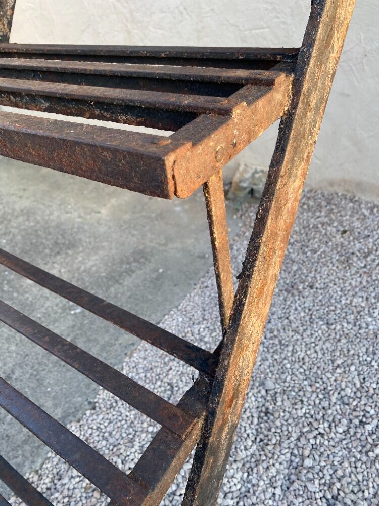 Industrial straight iron staircase loft workshop