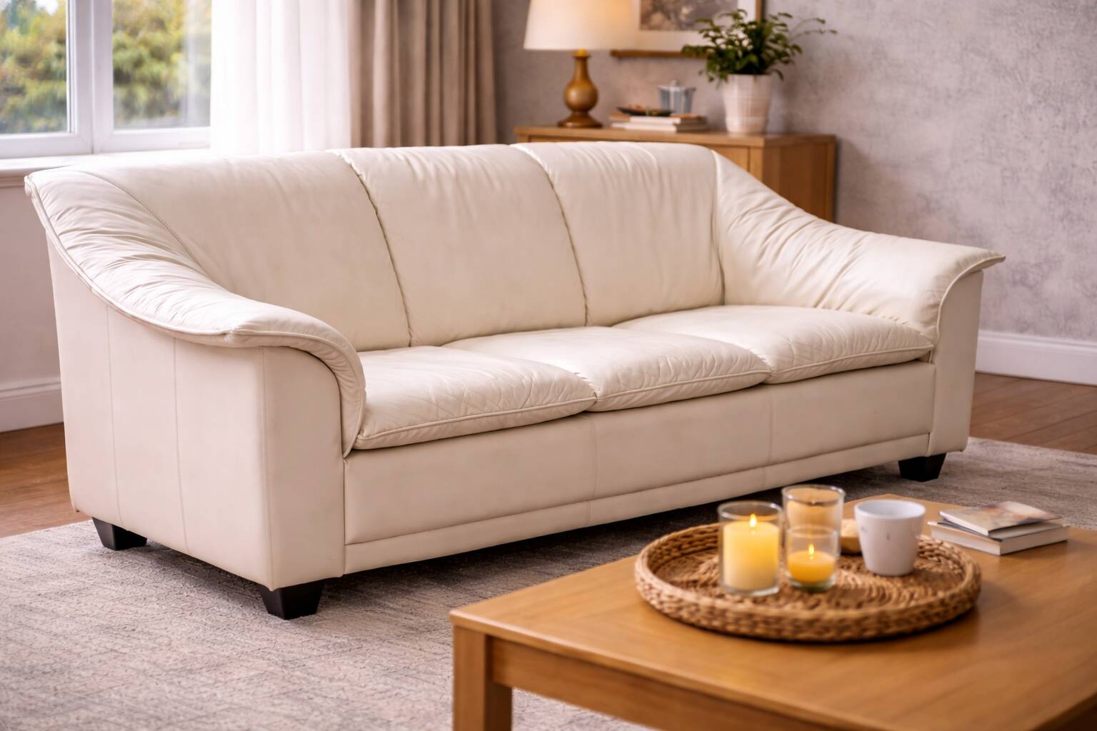 Vintage 2-Piece Leather Sofa Set — 2-Seater + 3-Seater — Second Half of the