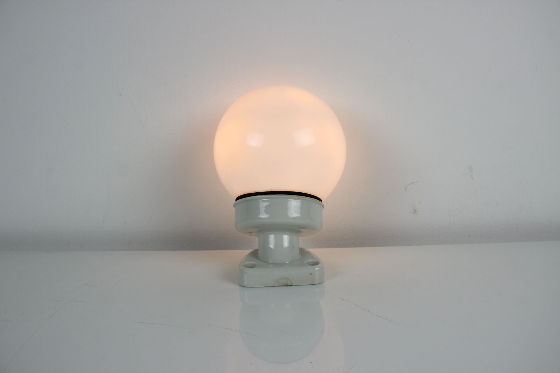 1960's Wall Lamp Porcelain and Glass, Czechoslovakia