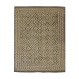 Beige cream scandinavian style kilim handmade flat-woven wool area rug- 198x155cm