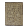 Beige cream scandinavian style kilim handmade flat-woven wool area rug- 198x155cm