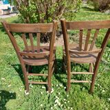 2 vintage wooden bistro chairs
