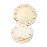 Set 10 flat plates and St Amand dish