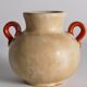 Art Deco Ceramic Beige Vase with Red Handles by Anna-Lisa Thomson, Upsala Ekeby