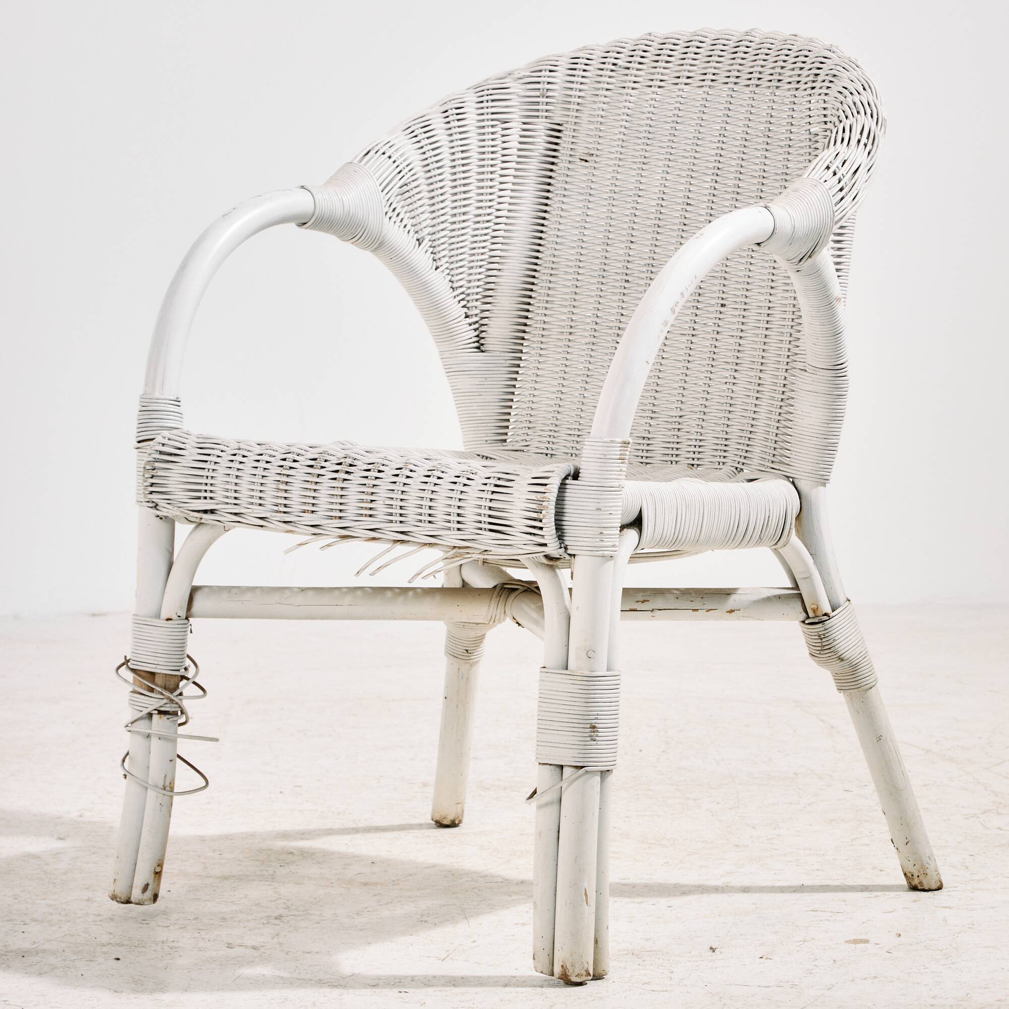 Rattan and bamboo set, set of 5