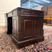 Classic English Desk Green Leather Inlay