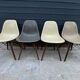 Lot of 4 DSW chairs in walnut fiber by Eames Herman Miller, vintage