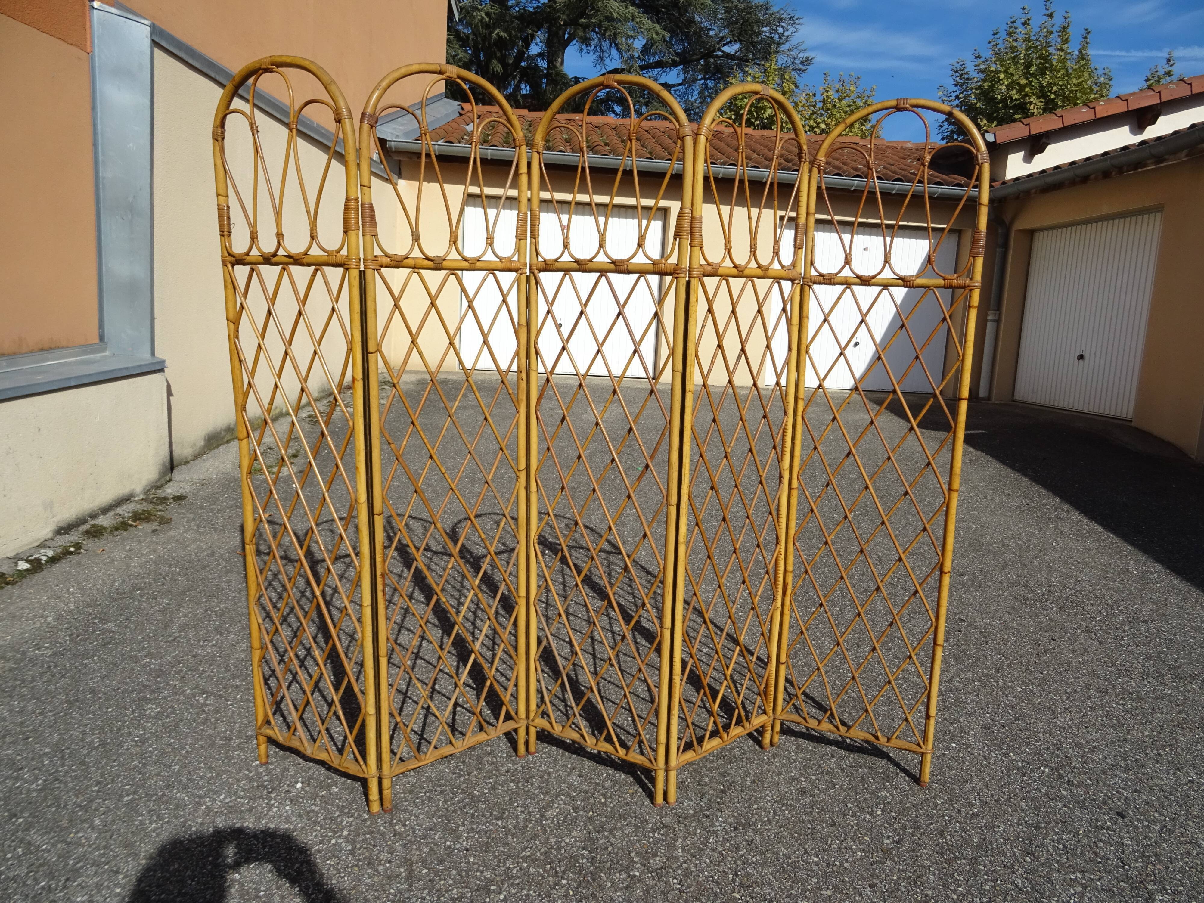 Vintage rattan screen year 60/70