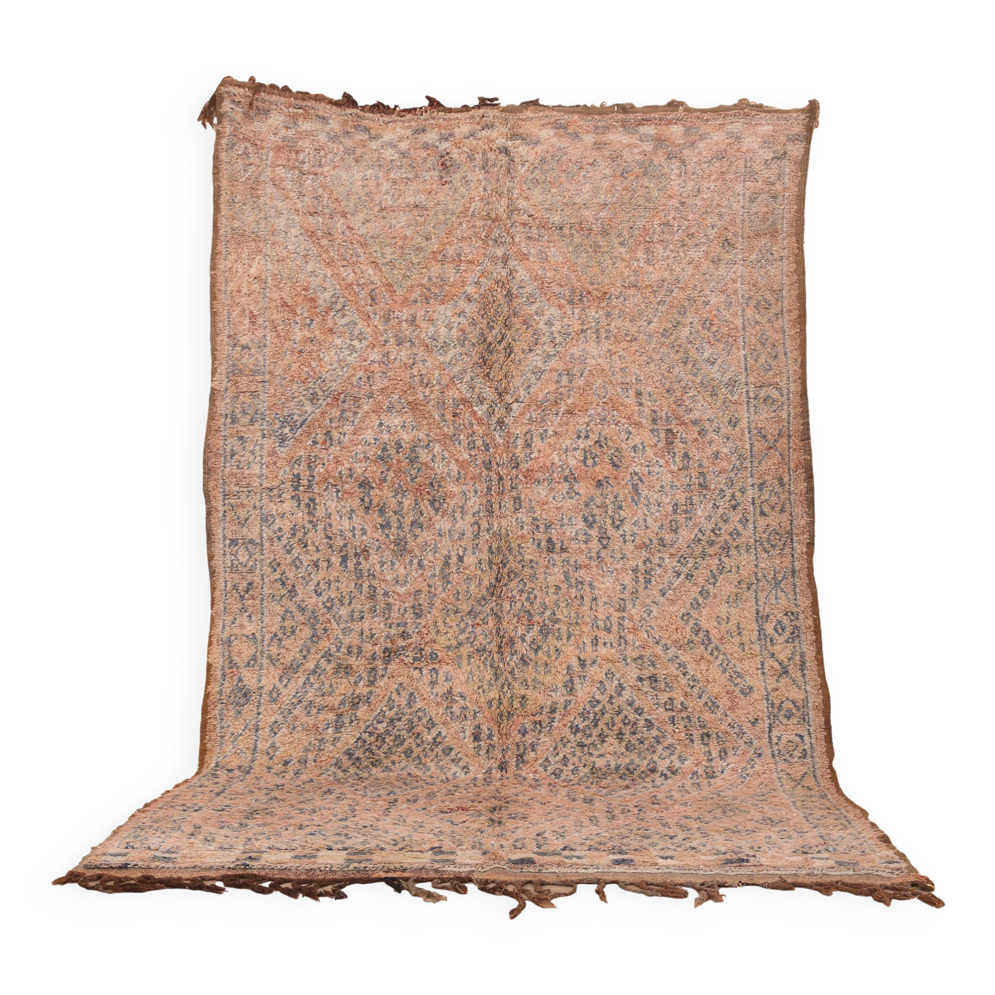 Peach Vintage Moroccan Wool Rug 188 x 317 cm , Berber Rug Handmade, Unique