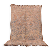 Peach Vintage Moroccan Wool Rug 188 x 317 cm , Berber Rug Handmade, Unique