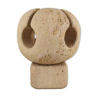 French white stone sculpture lamp, 60s