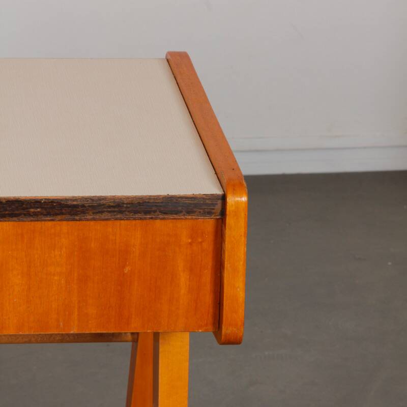 Paire de tables de nuit vintage, bois et formica, 1970
