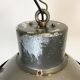 Industrial aluminium factory lamp with glass cover, 1960s