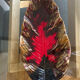 Large ceramic slipware leaf platter