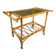 Trolley / Rolling cart in rattan and glass, 1960s