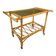 Trolley / Rolling cart in rattan and glass, 1960s