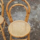 Set of 4 rattan chairs 1970