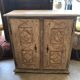 Sideboard Louis XVI epoch XIXth patinated gray with 2 doors