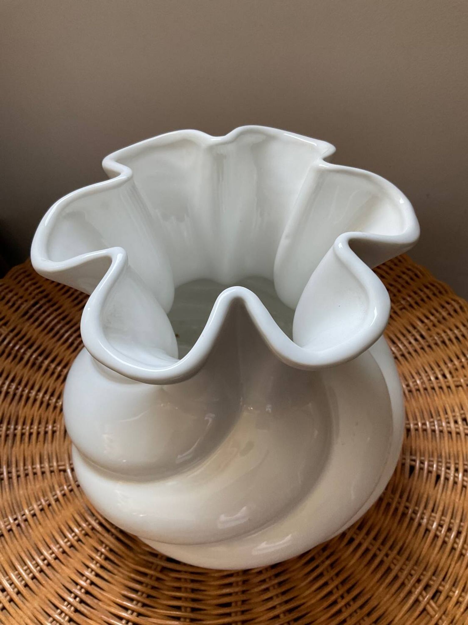 Vintage twisted porcelain vase