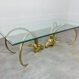 Hollywood Regency Ibex Coffee Table, Brass