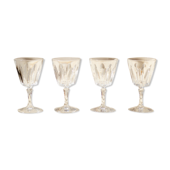 4 verres à pied en cristal