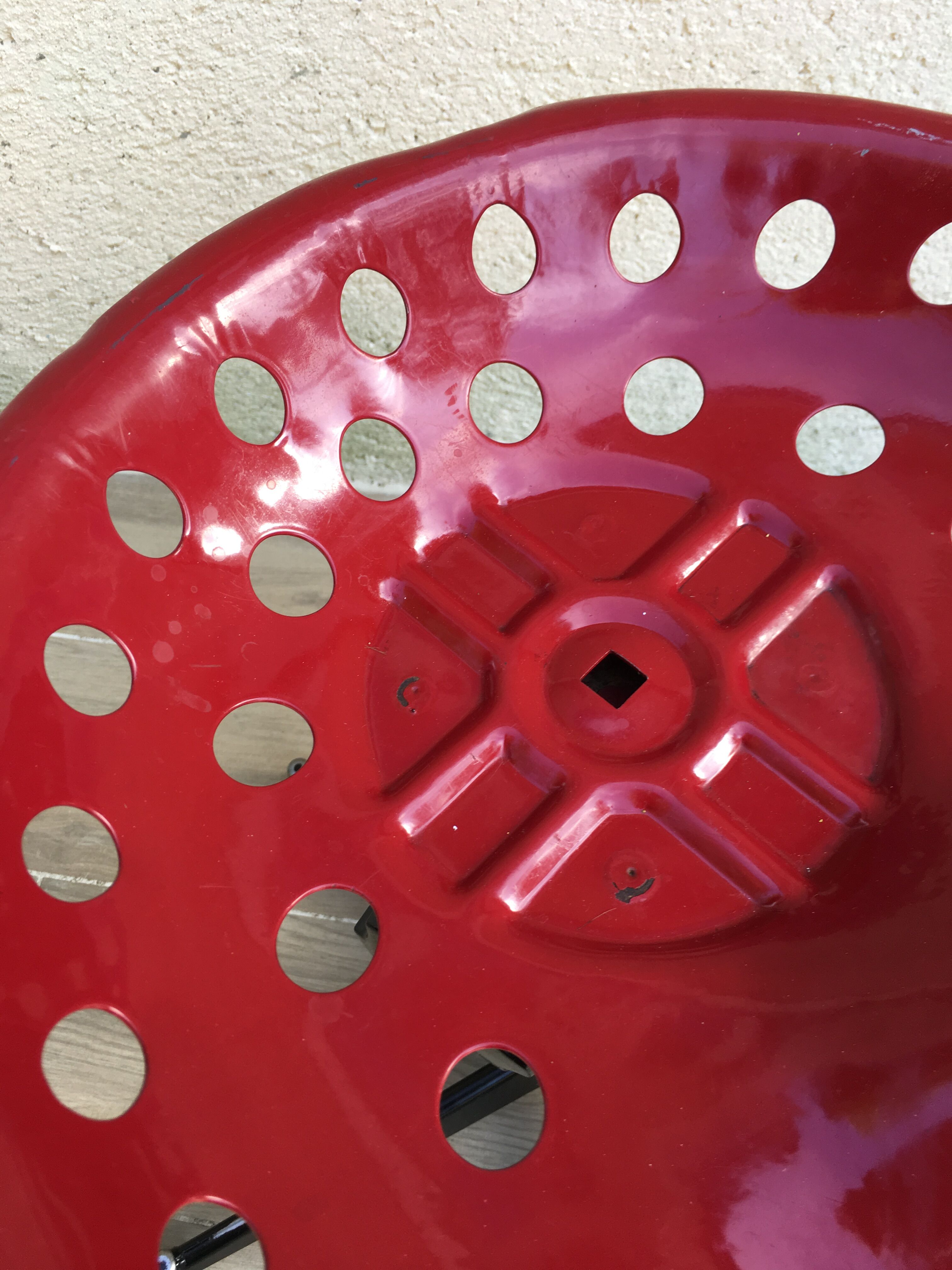 Vintage high stool sitting tractor