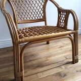 Rattan and wicker sofa and armchair
