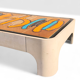 Ceramic and wood coffee table, 1970