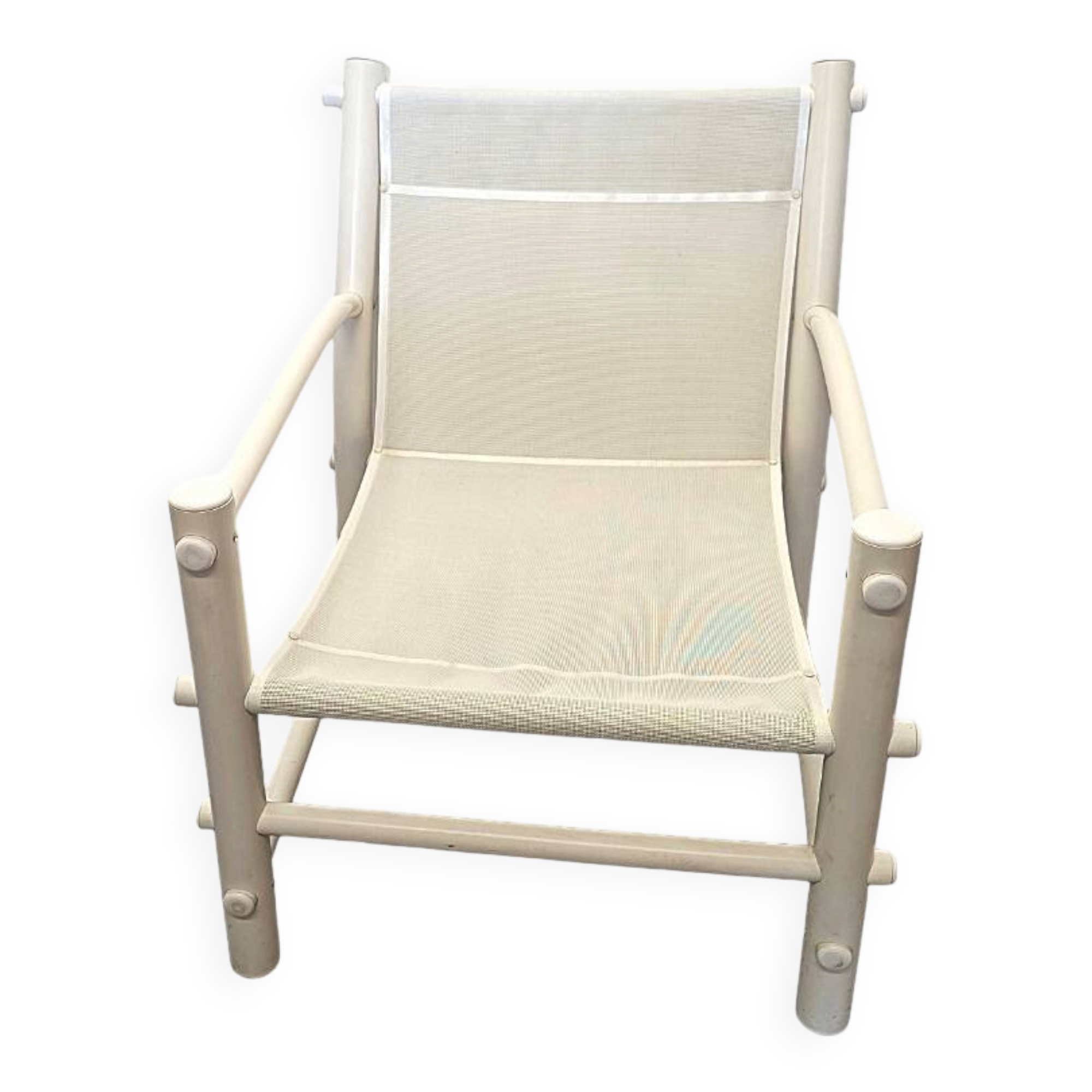Chaise longue de jardin en PVC vintage, années 1970